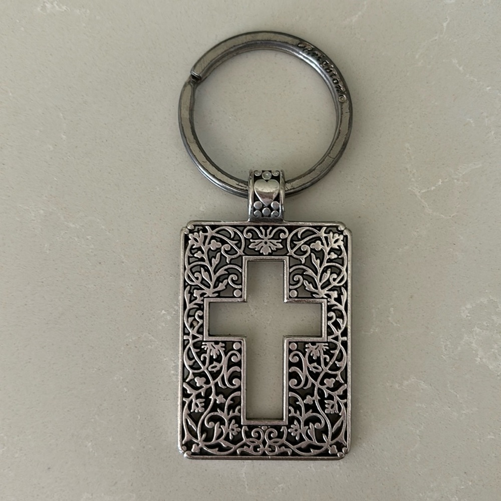 Beautiful Silver Brighton Cross Key Ring
